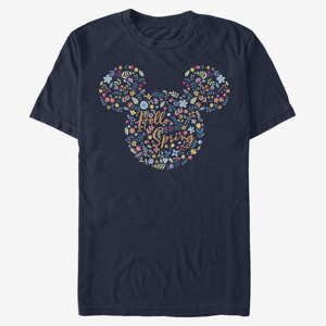 Queens Disney Classic Mickey - Floral Ears Unisex T-Shirt Navy Blue