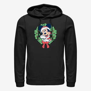 Queens Disney Mickey & Friends - MICKEY CHRISTMAS WREATH Unisex Hoodie Black