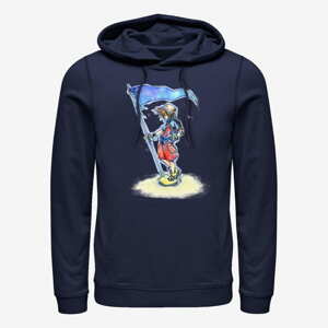 Queens Disney Kingdom Hearts - Sora With Flag Unisex Hoodie Navy Blue