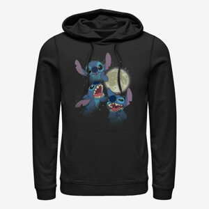 Queens Disney Lilo & Stitch - Three Stitch Moon Unisex Hoodie Black