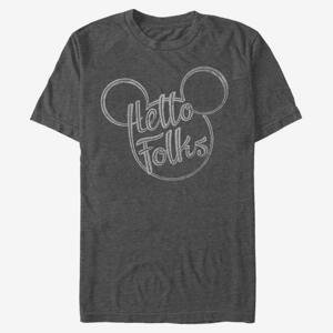 Queens Disney Classic Mickey - Hello Folks Unisex T-Shirt Dark Heather Grey