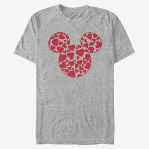 Queens Disney Classic Mickey - Mickey Hearts Fill Unisex T-Shirt Heather Grey