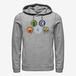 Queens Dungeons & Dragons - DISTRESSED FACTIONS LOGOS Unisex Hoodie Heather Grey