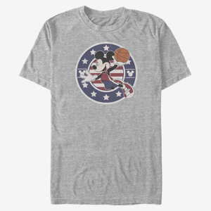 Queens Disney Classics Mickey Classic - B Ball Americana Unisex T-Shirt Heather Grey