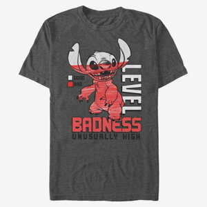 Queens Disney Classics Lilo & Stitch - Badness Level Unisex T-Shirt Dark Heather Grey