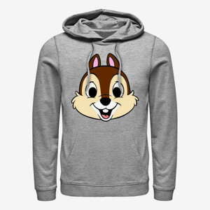 Queens Disney Classics Mickey & Friends - Chip Big Face Unisex Hoodie Heather Grey