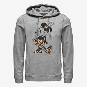 Queens Disney Classics Mickey & Friends - Leopard Mouse Unisex Hoodie Heather Grey