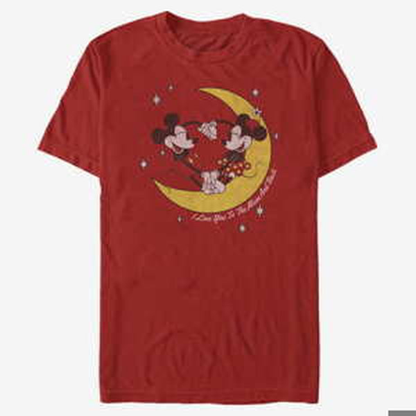 Queens Disney Classics Mickey Classic - To The Moon Unisex T-Shirt Red