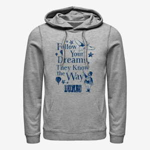 Queens Disney Classics Dumbo - Follow Dreams Unisex Hoodie Heather Grey