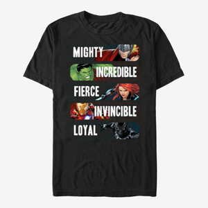 Queens Marvel Avengers Classic - Marvel Char Adjectives Unisex T-Shirt Black