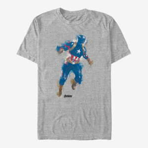 Queens Marvel Avengers: Endgame - Cap Paint Unisex T-Shirt Heather Grey