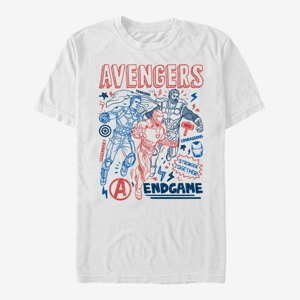 Queens Marvel Avengers: Endgame - Earths Mightiest Doodles Unisex T-Shirt White