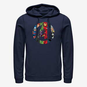 Queens Marvel Classic - Avengers Heroes Icon Unisex Hoodie Navy Blue