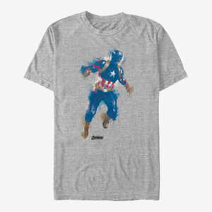 Queens Marvel Avengers: Endgame - Cap Paint Unisex T-Shirt Heather Grey