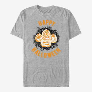 Queens Marvel Avengers Classic - Marvel Pumpkins Unisex T-Shirt Heather Grey