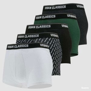 Boxerky Urban Classics Boxer Shorts 5-Pack Black/ White/ Dark Grey/ Dark Green/ Aop L