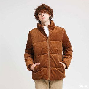 Bunda Urban Classics Boxy Corduroy Puffer Jacket Brown XXL