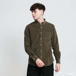 Košile Urban Classics Corduroy Shirt Green XL