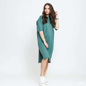 Šaty Urban Classics Ladies Organic Oversized Slit Tee Dress Green L