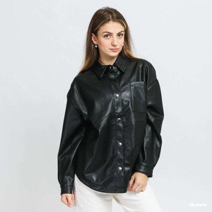 Bunda Urban Classics Ladies Faux Leather Overshirt Black XS