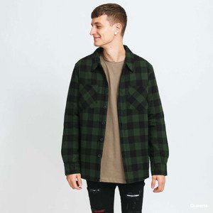 Bunda Urban Classics Padded Check Flannel Shirt Green / Black XXL