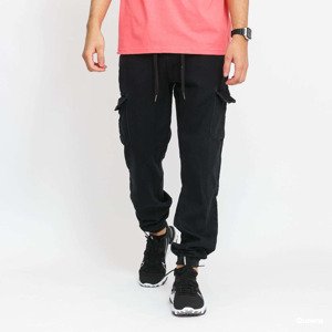 Kalhoty Urban Classics Knitted Cargo Jogging Pants Black W30