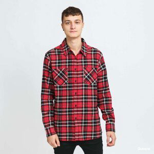 Košile Urban Classics Checked Roots Shirt Red/ Black/ White XL