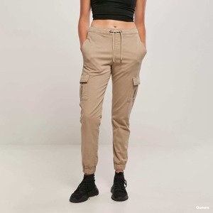 Kalhoty Urban Classics Ladies High Waist Cargo Comfort Jogging Pants Beige L