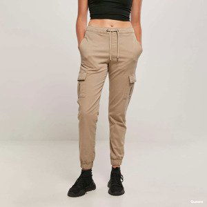 Kalhoty Urban Classics Ladies High Waist Cargo Comfort Jogging Pants Beige XL
