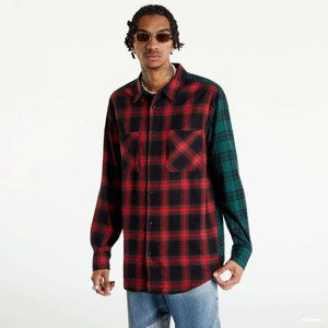 Košile Urban Classics Oversized Mix Check Shirt Red/ Green M