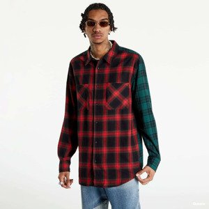 Urban Classics Oversized Mix Check Shirt Red/ Green