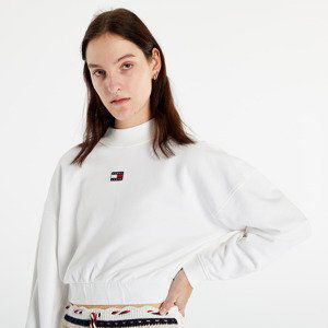 Tommy Jeans Boxy Crop Badge Hoodie White