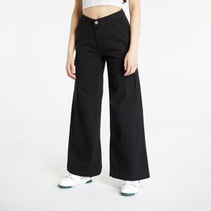 Kalhoty Urban Classics Ladies High Waist Wide Leg Twill Cargo Pants Black W27