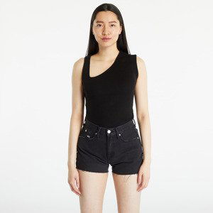 Tílko Urban Classics Ladies Rib Knit Asymmetric Top Black XL