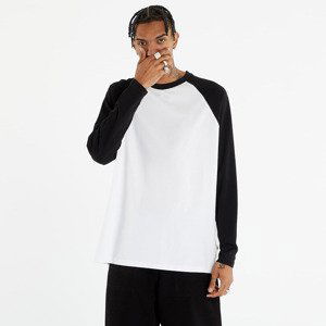 Tričko Urban Classics Organic Oversized Raglan Longsleeve White/ Black XXXL