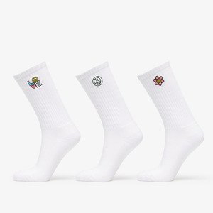 Ponožky Urban Classics Peace Icon Socks 3-Pack White 35-38