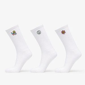Ponožky Urban Classics Peace Icon Socks 3-Pack White 39-42