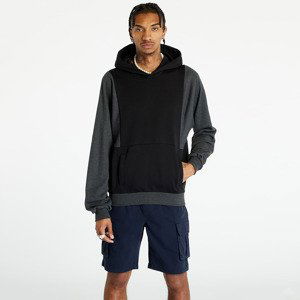 Mikina Urban Classics Cut On Sleeve Hoody Black/ Charcoal XXL