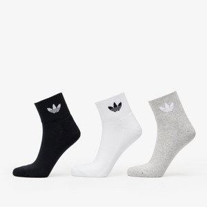 Ponožky adidas Originals Mid Ankle Sock 3-Pack White/ Medium Grey Heather/ Black L