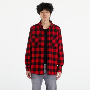 Košile Urban Classics Checked Flanell Shirt Black/ Red XXXXL