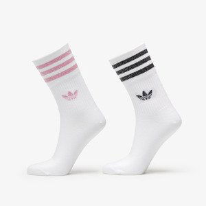 Ponožky adidas Mid-Cut Glitter Crew Socks 2-Pack White/ Bliss Pink/ Black M