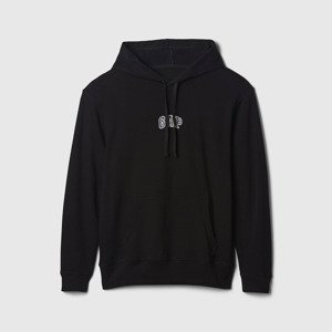 Mikina GAP French Terry Pullover Mini Logo Hoodie Black L
