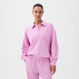 GAP French Terry Logo Polo Sweatshirt Sugar Pink