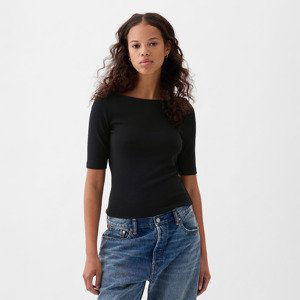 Top GAP Elbow Sleeve Modal Ballet Back Top Black L