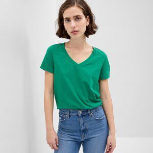 GAP Basic V-Neck Tee Lovely Emerald