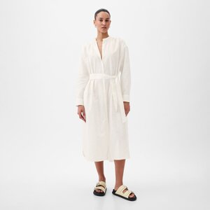 GAP Longsleeve Linen Maxi Dress New Off White