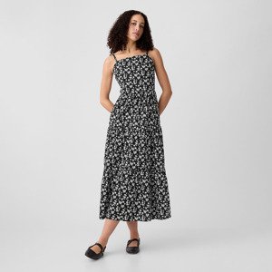 GAP Tiered Maxi Dress Black Floral