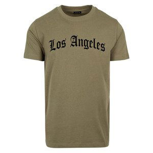 Tričko Urban Classics Los Angeles Wording Tee Olive M