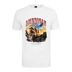 Tričko Urban Classics American Life Mount Roushmore Tee White M