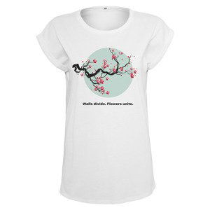 Tričko Urban Classics Ladies Flowers Unite Tee White M